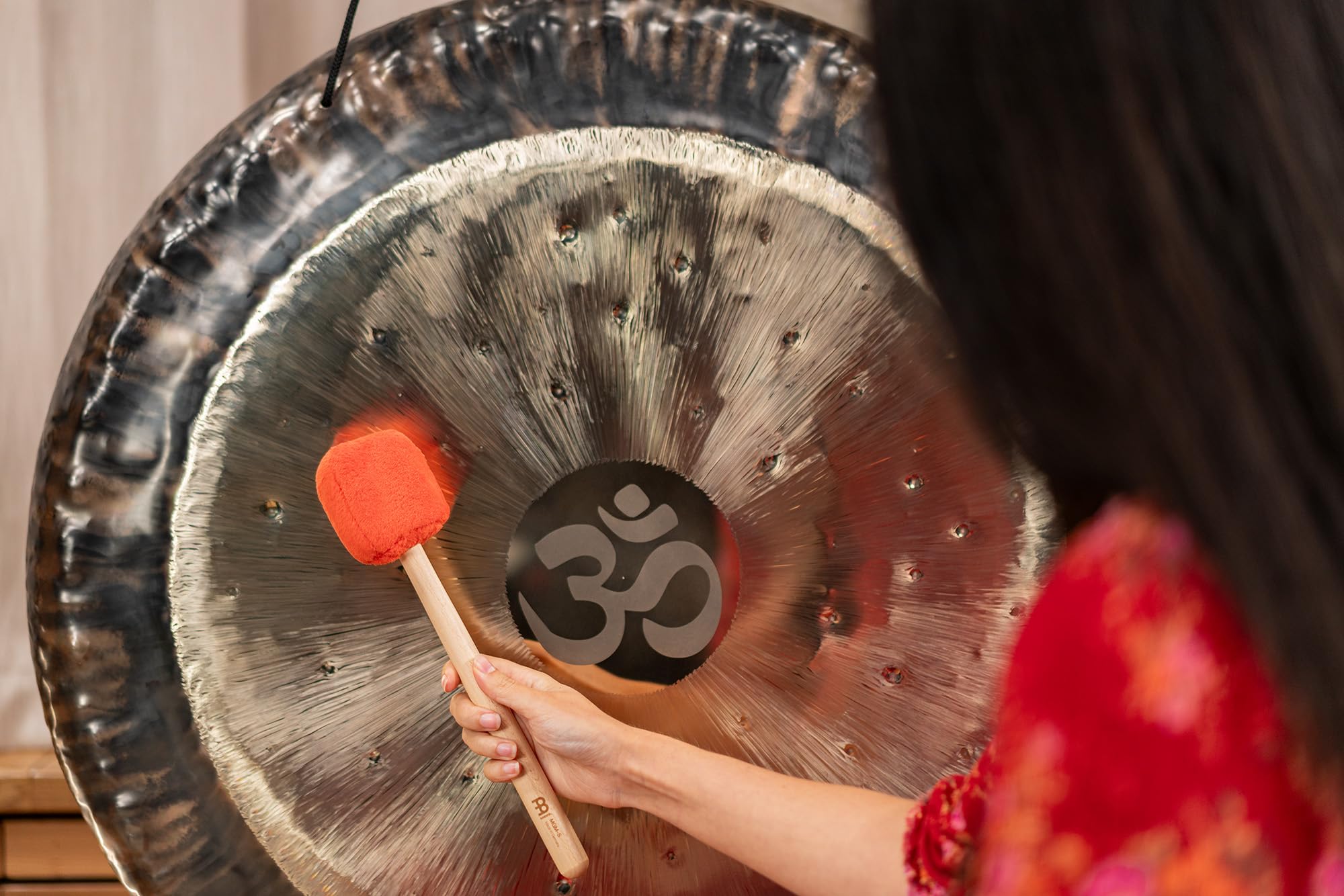 Sonic Energy Gong Mallet Small – Mallet arancione con impugnatura in faggio, Sweet Tangerine – Per suonatori di gong, meditazione, percussioni – Lana di pecora, pile sintetico (MGM-S-ST)