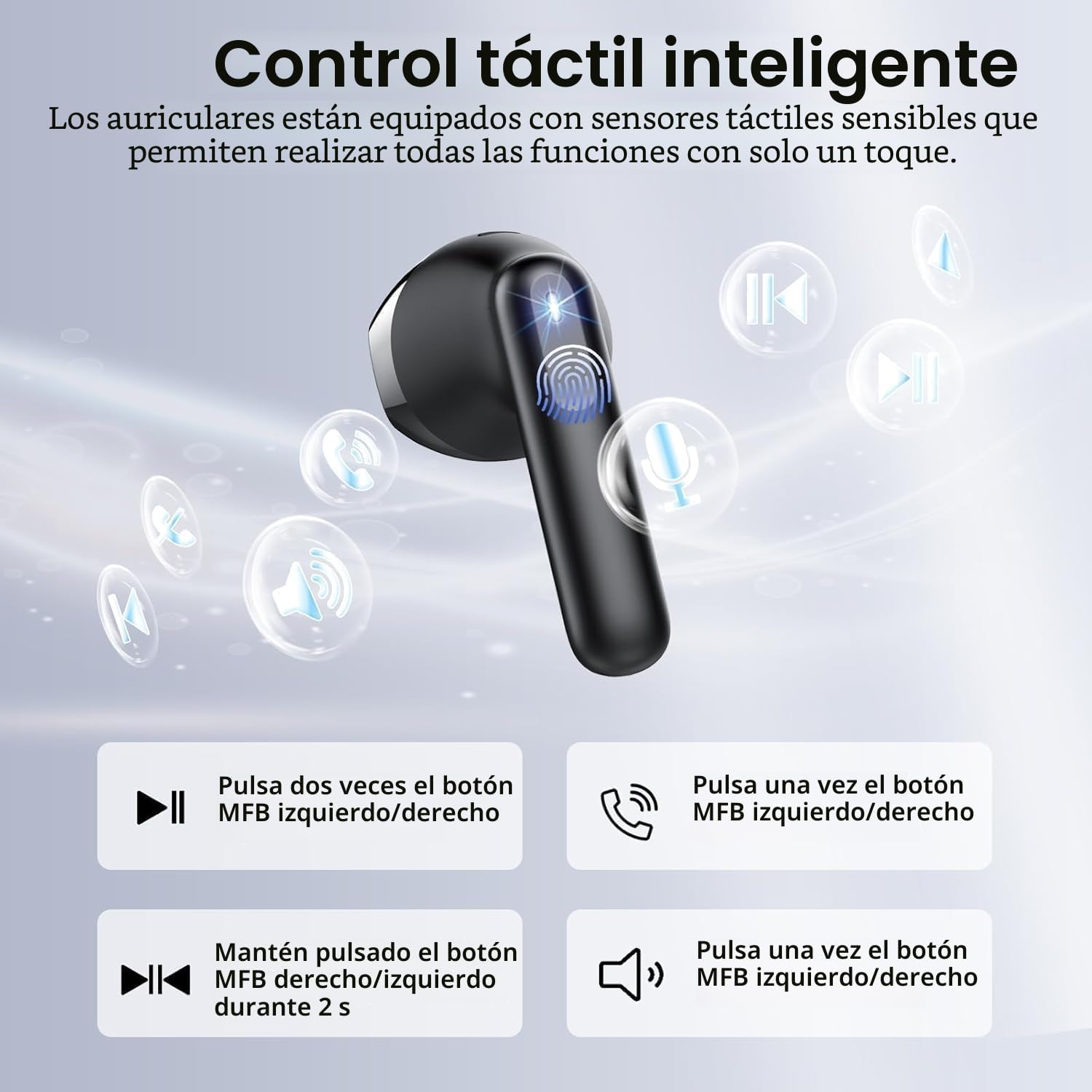 Auriculares Inalambricos Bluetooth 5.4, Auriculares Bluetooth con HiFi Estéreo, 40H Cascos Inalambricos Bluetooth con 4 HD Mic ENC Reducción de Ruido, Pantalla LED, IP7 Impermeable Audifonos USB-C 6