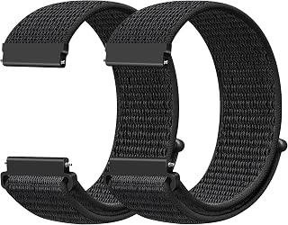 18mm Nylon Sport Quick Release Watch Bands Compatible with Garmin Venu 3S/Venu 2S/Vivoactive 4S/Vivomove 3S/Active S/Forerunner 265(42mm)/Fossil Women's Gen 6 42mm/5E 42mm/Gen 4 Sport Women Men