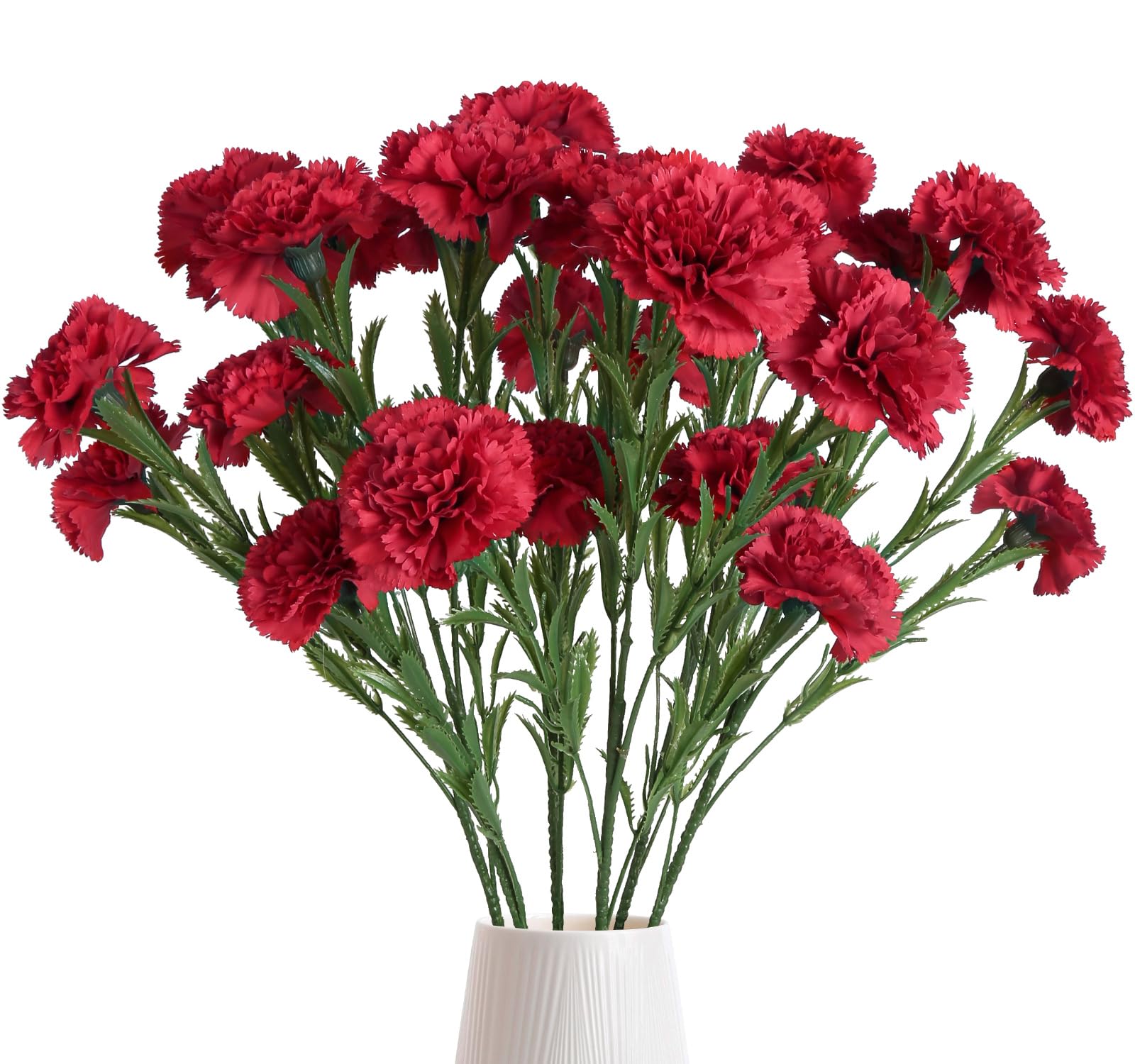 IPOPU Red Carnations Artificial Flowers 30 Heads