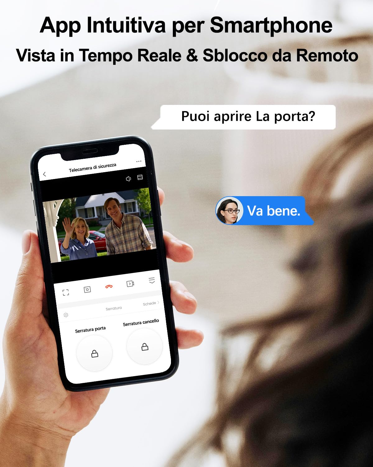 2K Videocitofono WiFi 2 Fili, Schermo Touch Screen a Colori 7", App Sblocco Remoto, Carta IC Unloc, Audio Bidirezionale, 170° Rilevamento Movimento, Visione Notturna, IP66, Scheda SD Integrata 64 GB