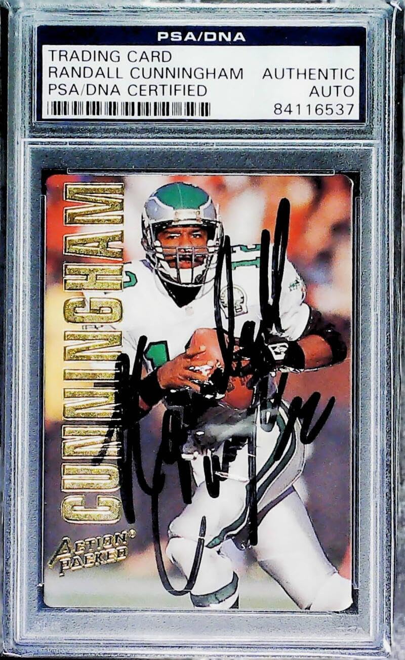 1993 Action Packed Football Randall Cunningham Philadelphia Eagles #31 PSA/DNA Authentic Autograph Trading Card