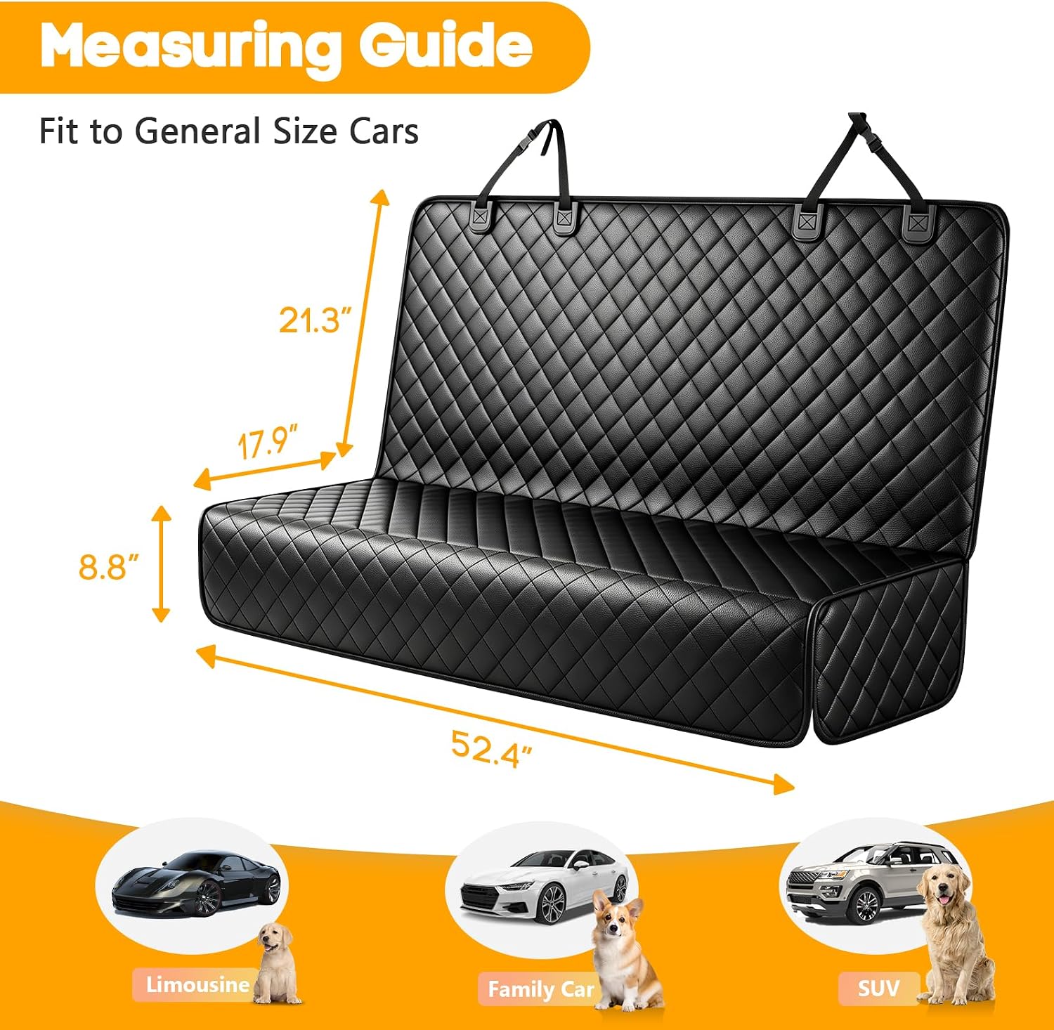 PETICON Waterproof Scratchproof Pet Bench Seat Covers for Cars, SUVs image 4