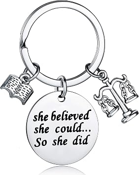YEEQIN Lawyer Gift Graduation Gift She Believed She Could So She Did Keychain Justice Lawyer Gift Career Lawyer Gift