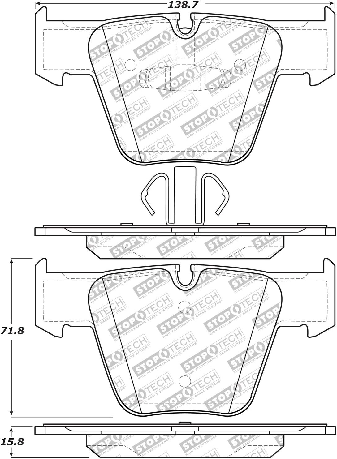 StopTech 305.12890 Street Select Brake Pads with Hardware