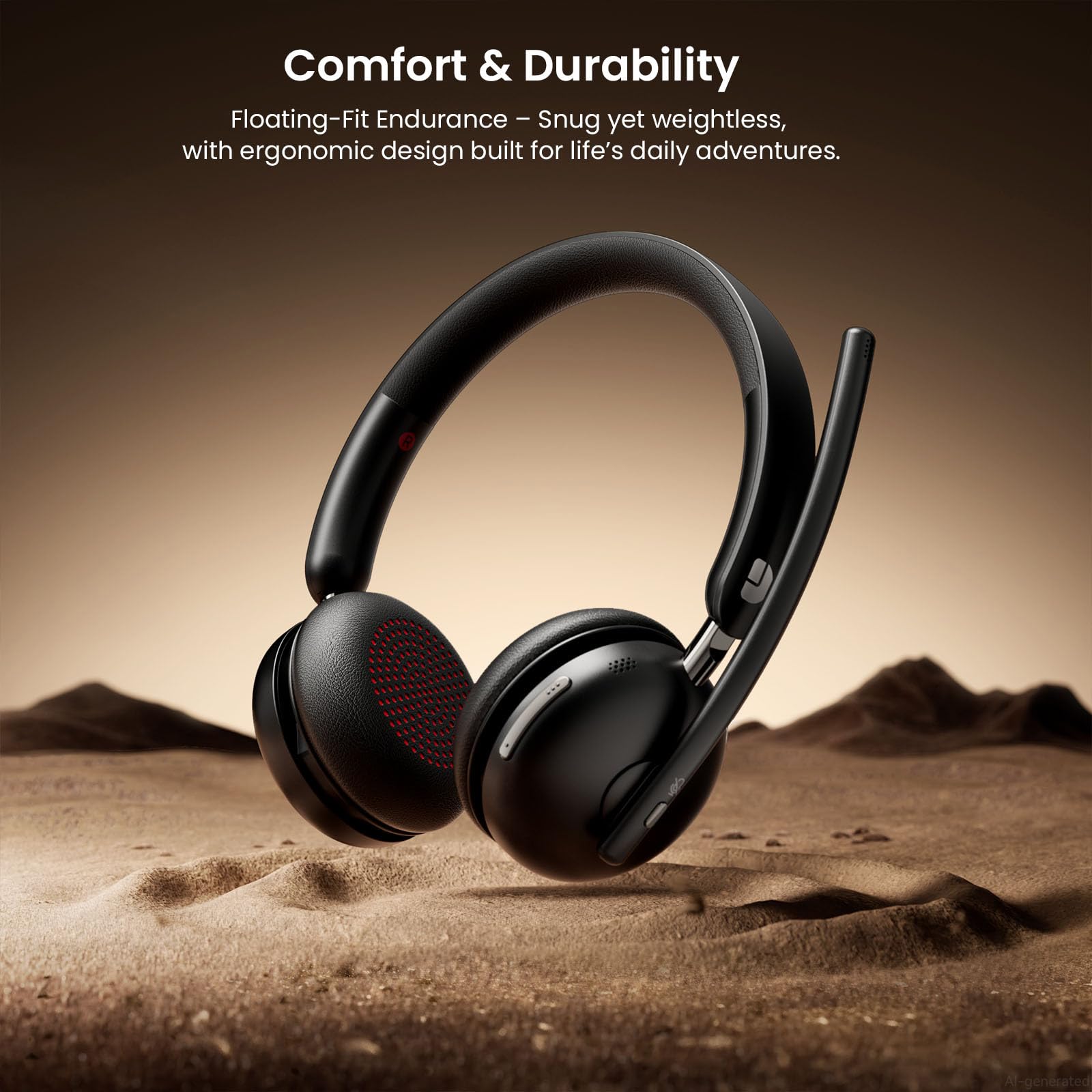 Dytole Kabelloses Headset mit Mikrofon für die Arbeit, Bluetooth 5.3 Headset mit Geräuschunterdrückung, kabellose Kopfhörer mit Mikrofon & USB-Dongle, 65H & Stummschaltung, ideal für PC/Call Center
