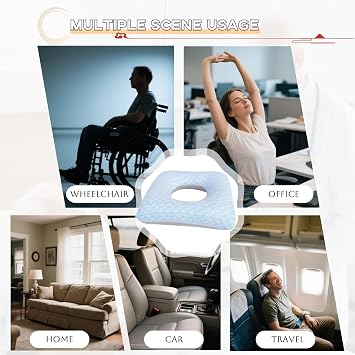 Pressure Ulcer Cushions,Anti Bedsore Cushions,Anti-Decubitus Pad,Medical Donut Pillow for Hemorrhoids,After Surgery,Pregnancy,Seniors,Light Blue
