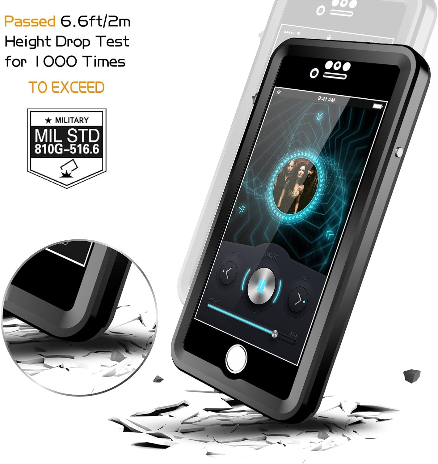 Temdan iPhone 7/8 /SE 2020 Waterproof Case with Floating Strap Built in Screen Protector Transparent Cover Shockproof Snowproof IP68 Waterproof Case for iPhone 7&iPhone 8&iPhone SE 2020 4.7 inch