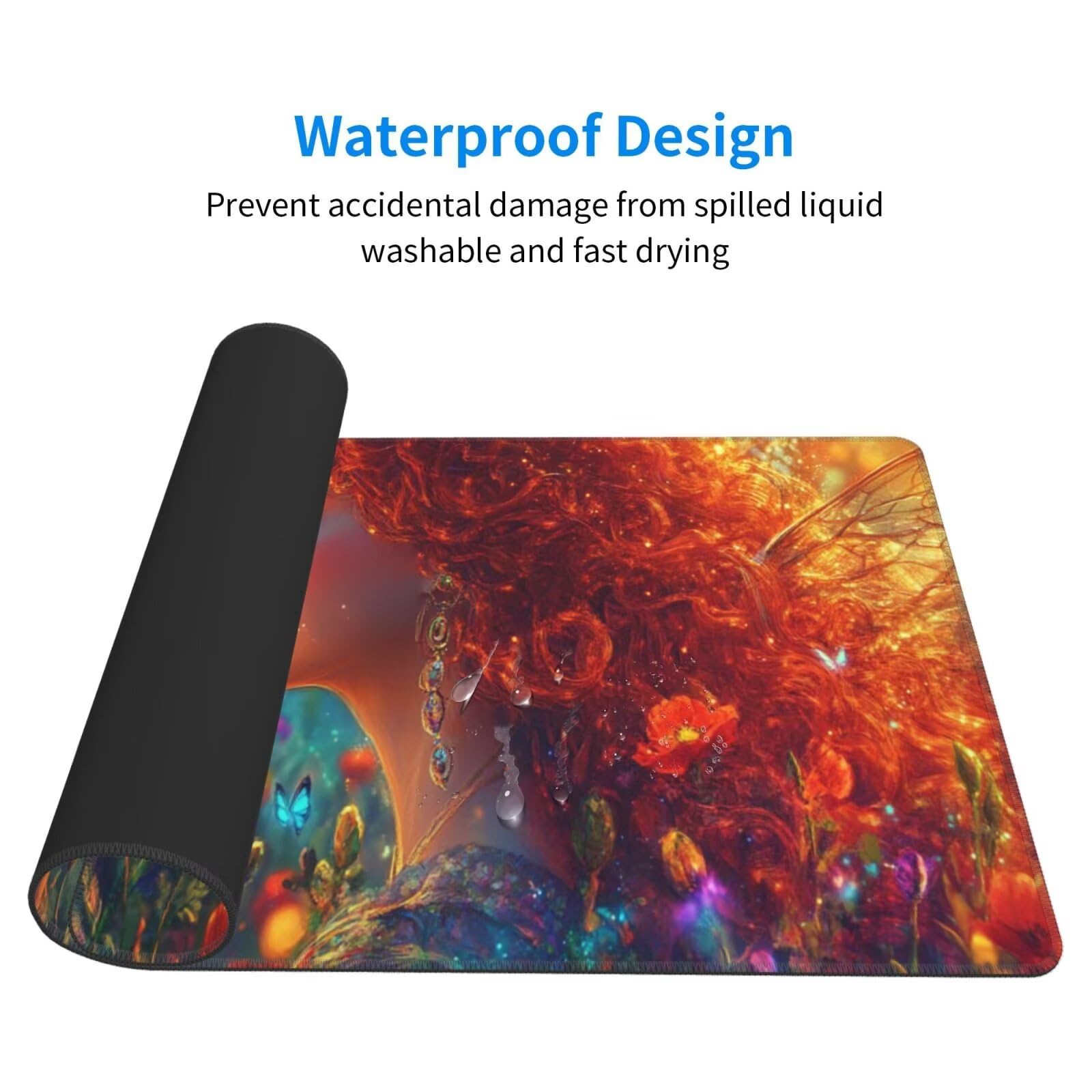 Żółta podkładka pod mysz XXL Beauty mata na biurko 1600 x 800 x 3 mm zmywalna podkładka do gier na laptopa, z antypoślizgową gumową podstawą do gier, PC, pracowników biurowych Y939