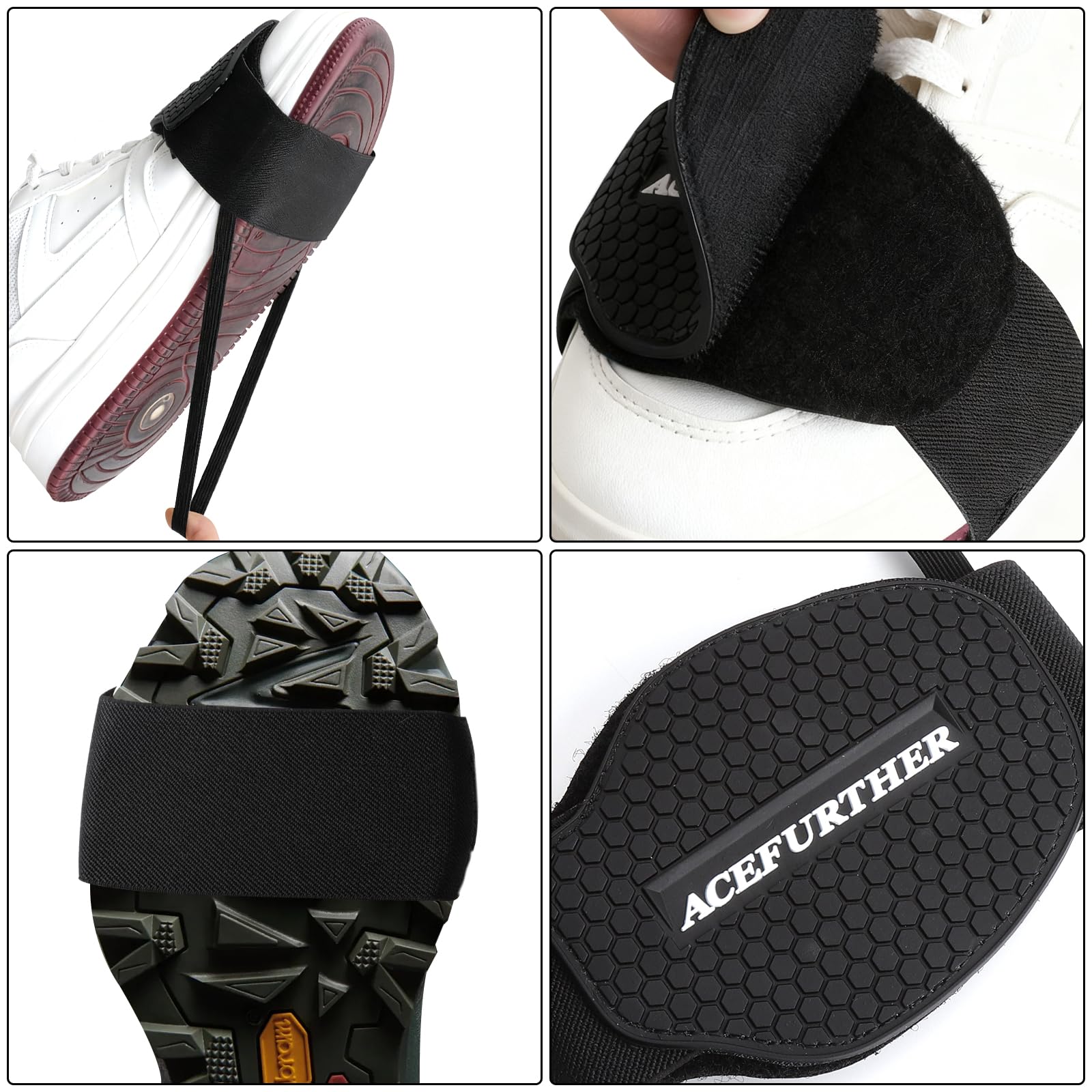 VOSSOT Proteggi Scarpe Moto Antiscivolo Chiusura a Strappo Regolabile, Copriscarpa Moto Impermeabile Gomma Resistente Adesivo Riflettente Rosso Sicurezza Notturna, Accessorio Universale Motociclisti