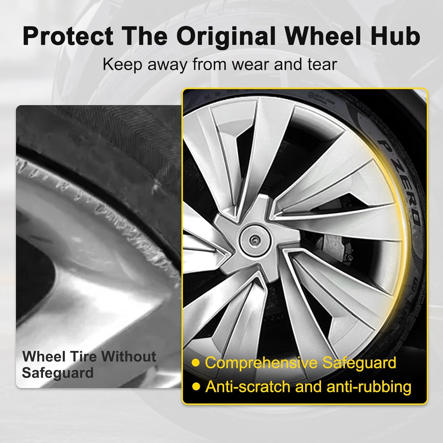 Upgraded 2025 Model Y Juniper Wheel Covers for Tesla Accessories 2025 19 Inch Rim Protectors (Set of 4) with Enhanced Elasticity Wheel Cover Replacement (Silver)