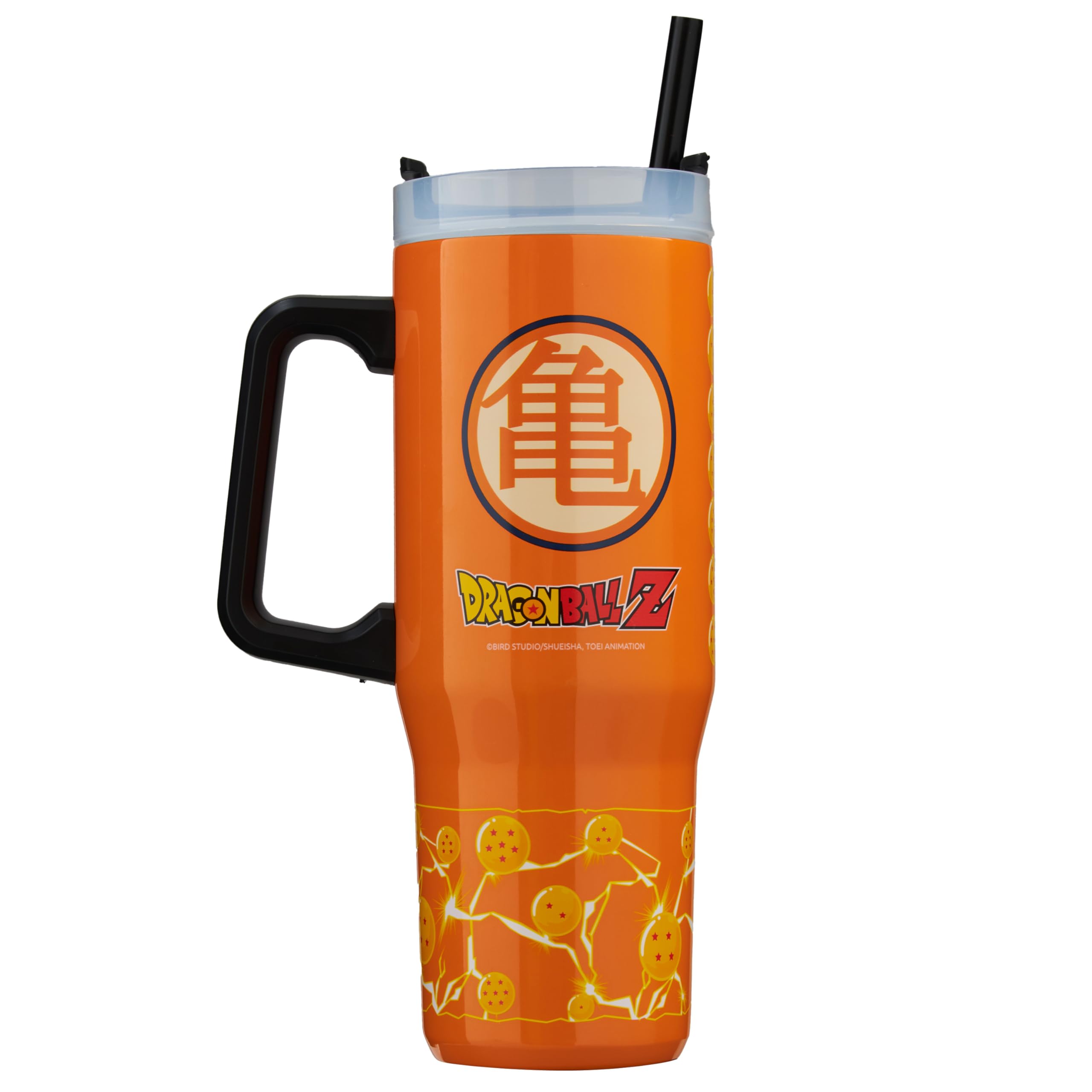 Get Trend Dragon Ball Z Insulated Tumbler 920ml, Stainless Steel Water Bottle with Straw & Handle, Ice for 42H Cold 12H Hot 8H, Travel Coffee Mug, Anime Gifts (Orange Dragon Ball)