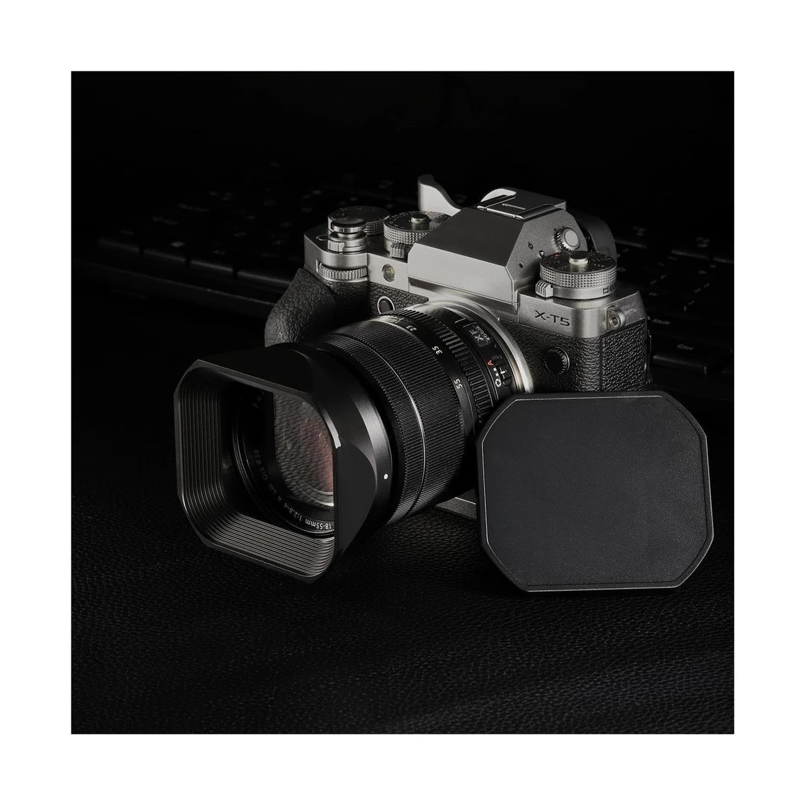 Pare-Soleil carré en métal, Compatible avec Fujifilm, Objectif XF 18-55mm F2.8-4.0 R LM OIS et XF 14mm F2.8 R avec Capuchon de Capot