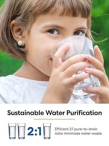 Miniatura 7 de Brio Sistema de filtración de agua de ósmosis inversa 700 GPD 21 puro para drenar sin tanque montaje de grifo debajo del fregadero