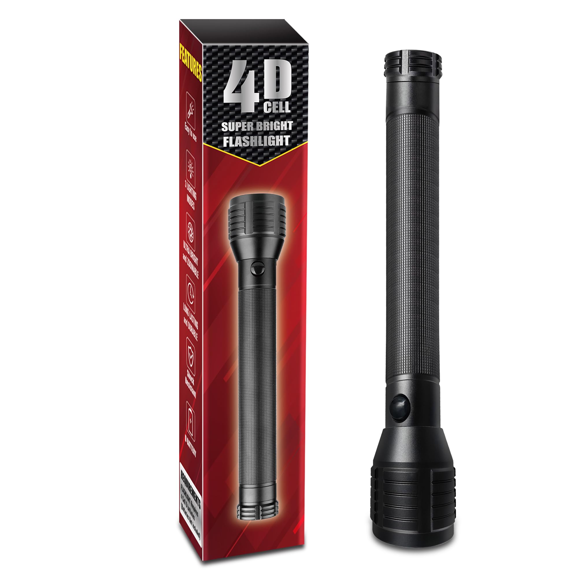 Linterna LED de 4 celdas D de alta resistencia