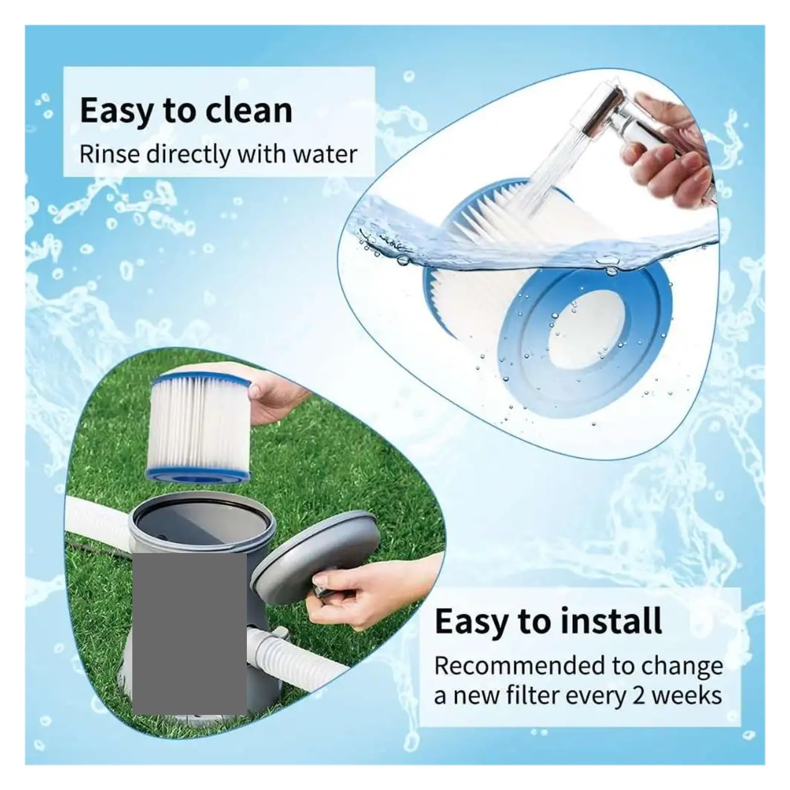 SRFCGPFFV Cartouche De Filtre De Piscine De Type VII, Compatible avec Intex, Type D 530GPH 58283E, Compatible avec Bestway, 58385E, Compatible avec SFS-350 600 RP-350 400 600 RX-600(VII-2PCS)
