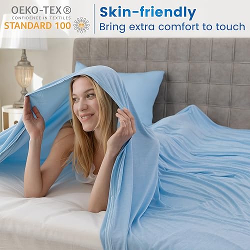 Miniatura 4 de Syalife Manta refrescante para durmientes acalorados, absorbe el calor para mantener el cuerpo fresco para sudores nocturnos, revolucionaria fibra