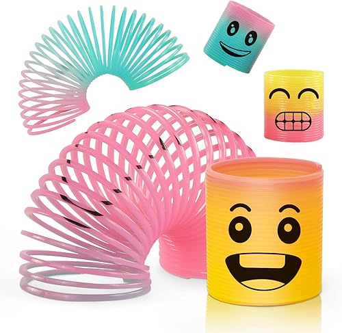 Miniatura 3 de CLEVERZONE Paquete de 36 resortes mágicos de primavera con forma de arco iris, miniresortes a granel, juguetes de fiesta para niños, cumpleaños,