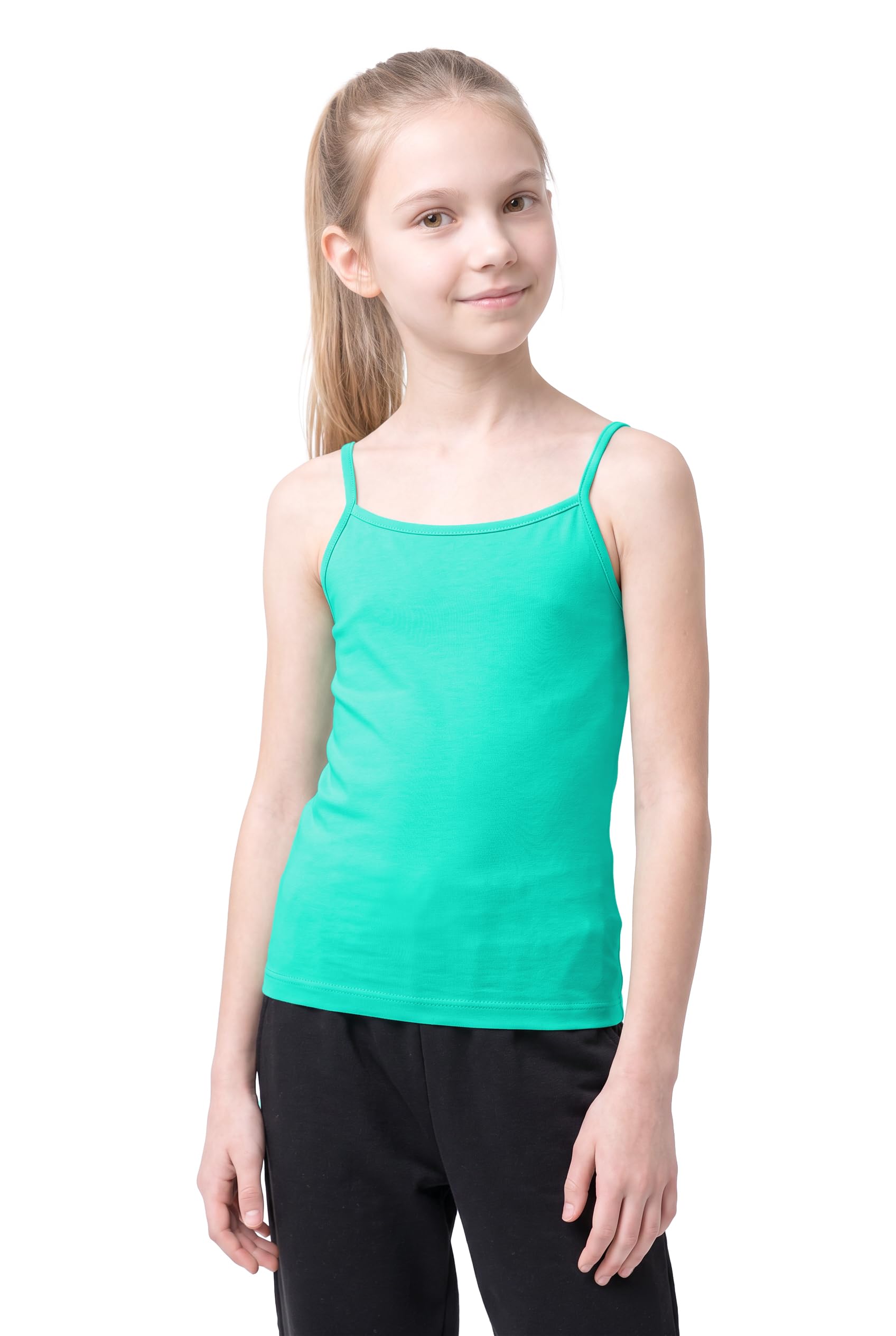 Kurve Girl’s Sleeveless Tank Top – Stretch Undershirts Cami Camisole, UV Protective Fabric, Rated UPF 50+ (Made in USA)