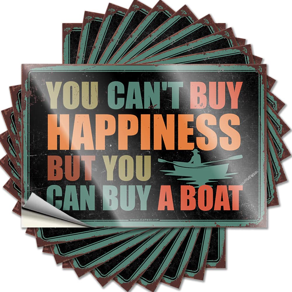 Sticker Funny Emo Water You Can't Buy Happiness But You Can Buy A Boat - No Residue Decals for Gamers(8X12CM)