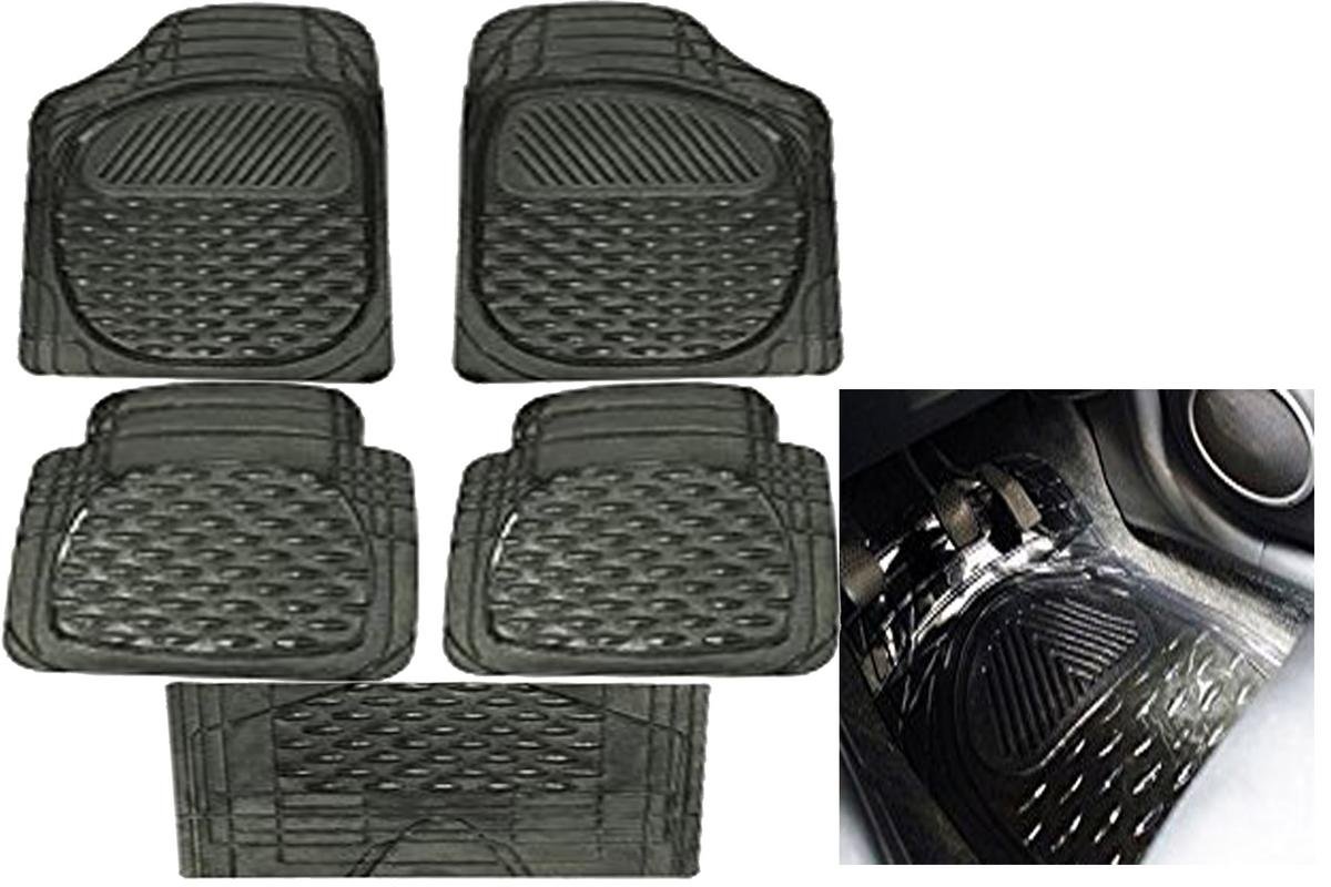 Supremechoice FM1 Car Rubber Floor Mat A1 Quality Trasparent Bubble Foot Mat 5 PCE Set Smoke for Toyota Fortuner New