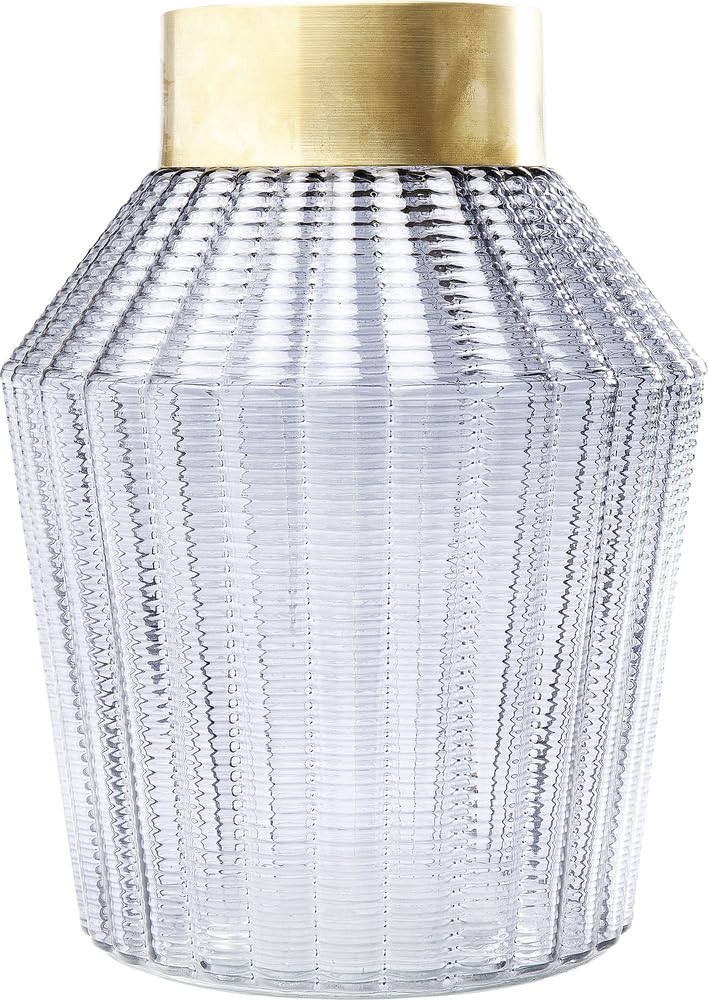 Kare Grey Design Vase Barfly, Gray/Brass, Flower Vase, 30Cm