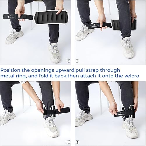 Miniatura 8 de Sportneer Ankle Weights Wrist Weights Pair of 1/2/4/6/10 LBS for Men Women Kids Strength Training Wrist and Ankle Weights Set with Reflective Strips