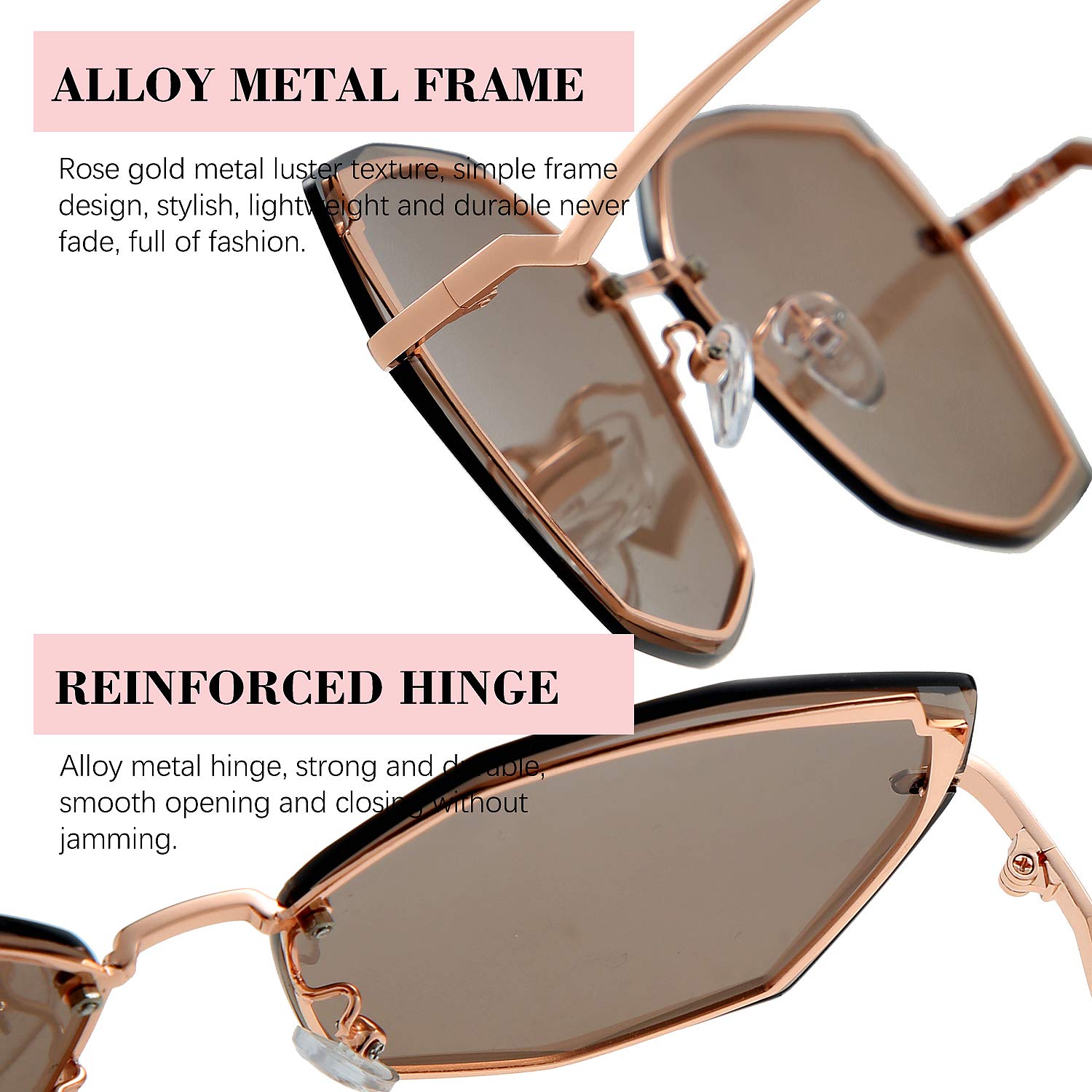 Gafas de sol para mujer, diseño de polígono, de gran tamaño, degradado, UV400, octágono, marco de metal