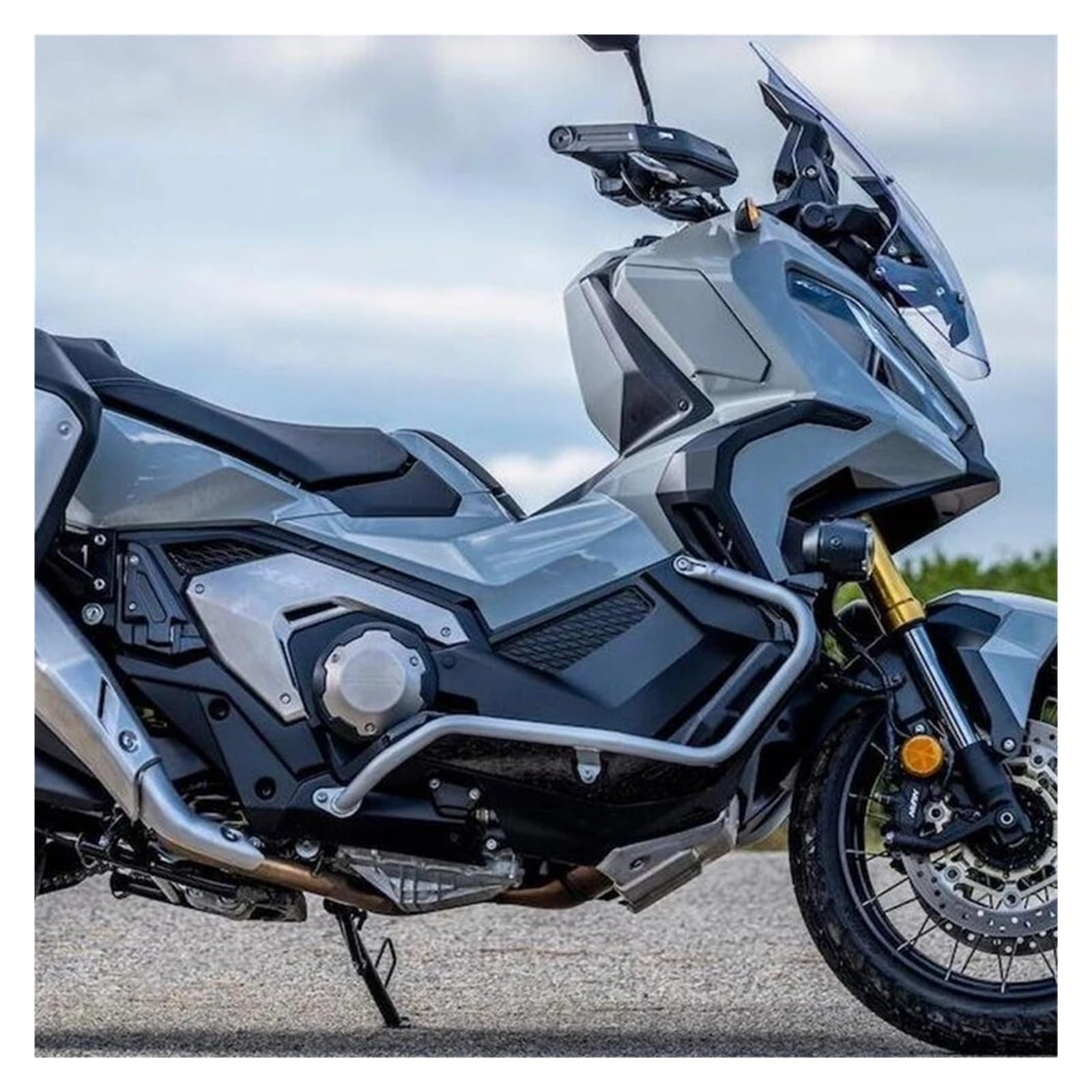 Paramotore Tubolare Per X-ADV 750 X-ADV750 XADV750 2025+ Protezione Barre Paramotore Autostradali Paraurti Gabbia Antiproiettile Protezione Telaio Barra di protezione per moto(Silver)