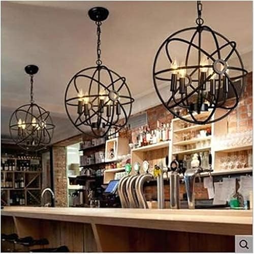 Miniatura 4 de Amen Country Industrial V-intage E14 Pendant Light Loft Rustic Art Pyramid Diamond Birdcage Chaner, Ceiling Hanging in Antique Retro Basilica Style