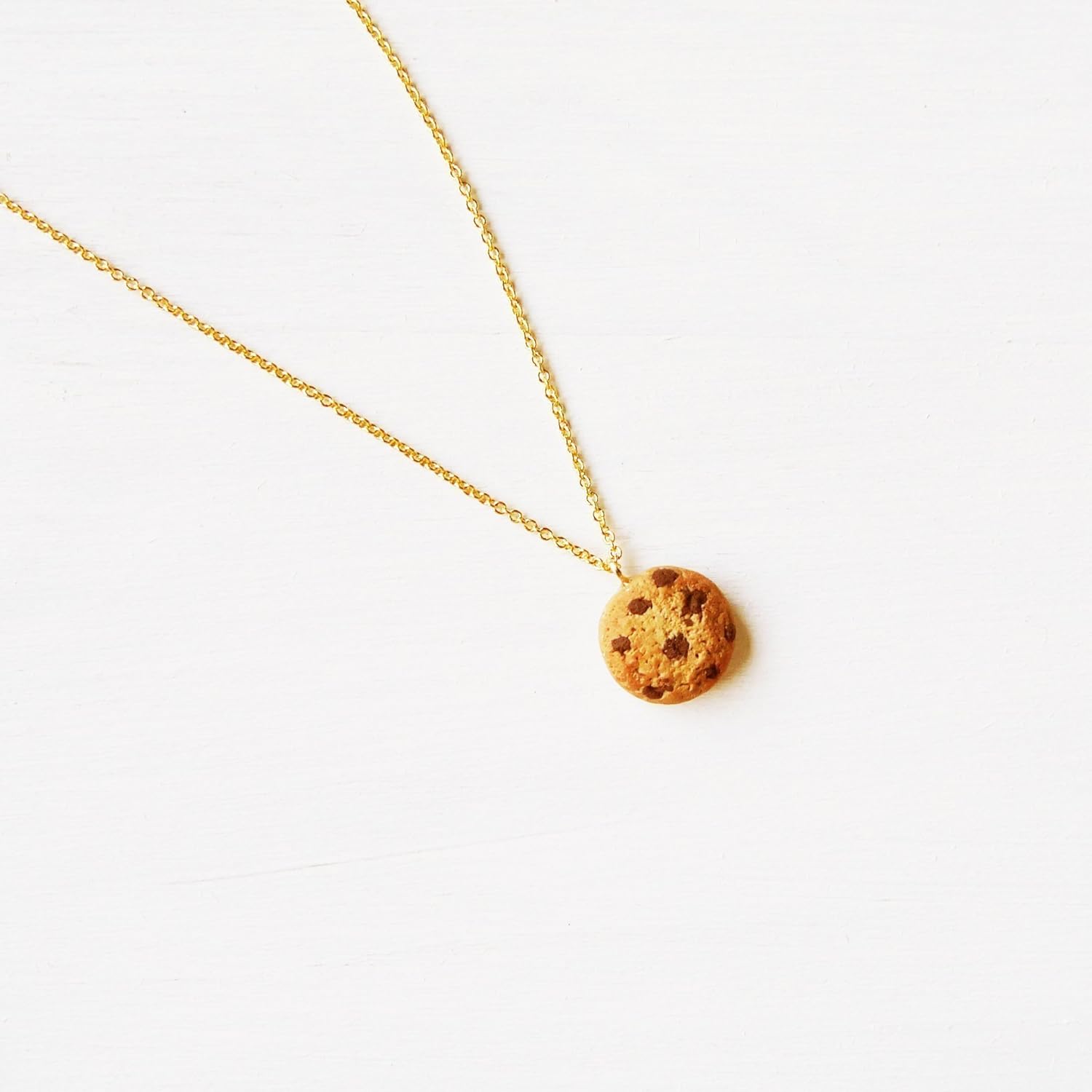 Mini Cookie Necklace Polymer Clay Chocolate Chip Pendant Handmade Food Jewelry Kawaii Dessert Charm Cute Gift for Her Christmas Gift Idea