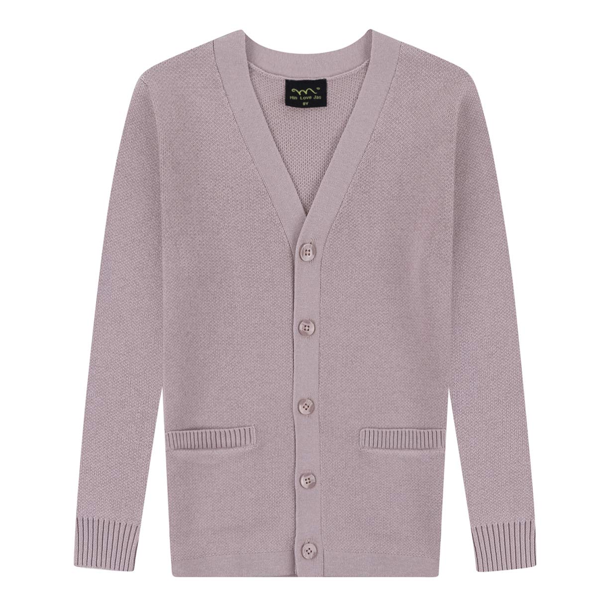 Hin Love Jas Long Sleeve Pocket Cardigan Sweater Girls and Boys Cute, Comfortable and Warm