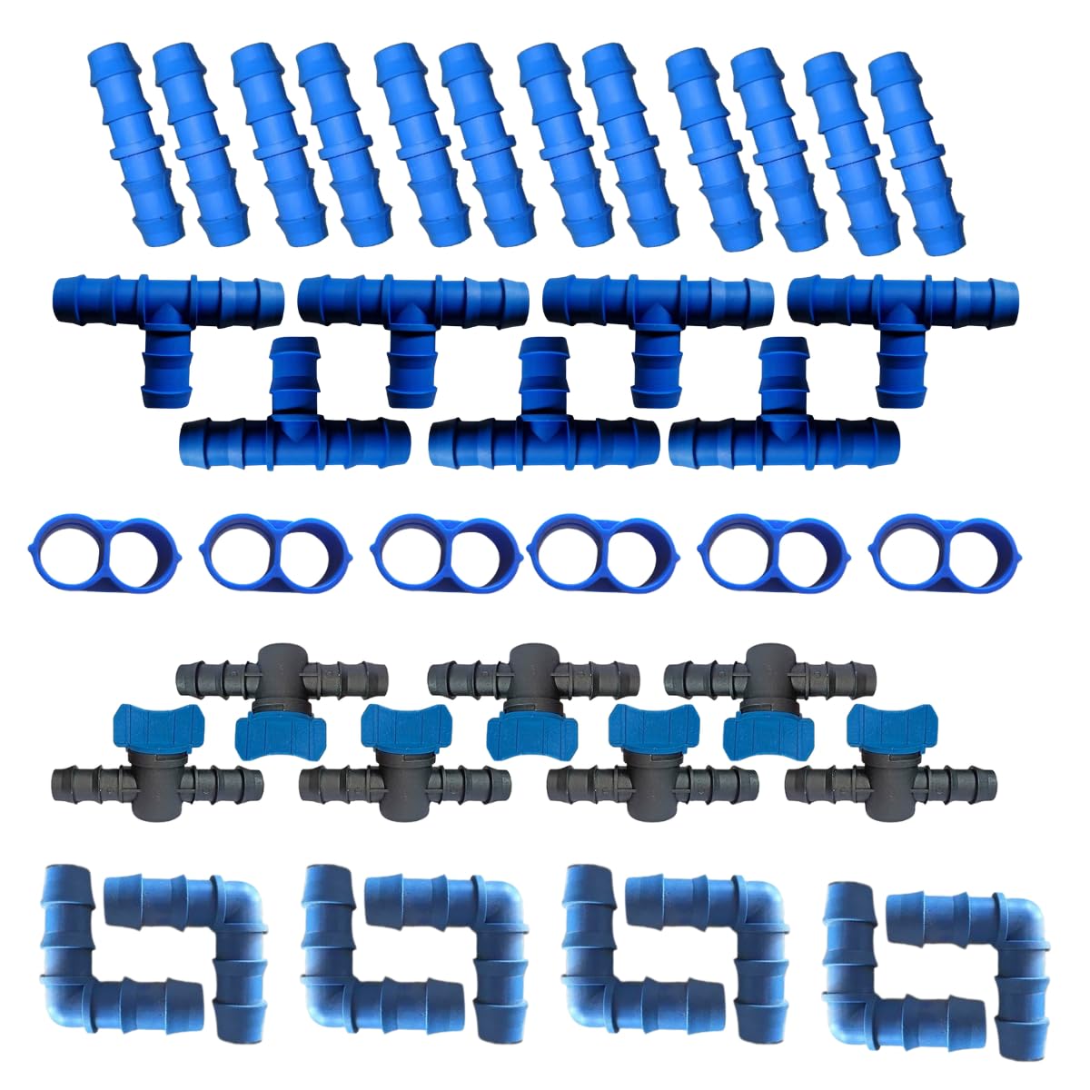 Kamal Agrotech Drip Irrigation Accessories Elbow, Straight, Tap and Tee Connectors (50 piece)