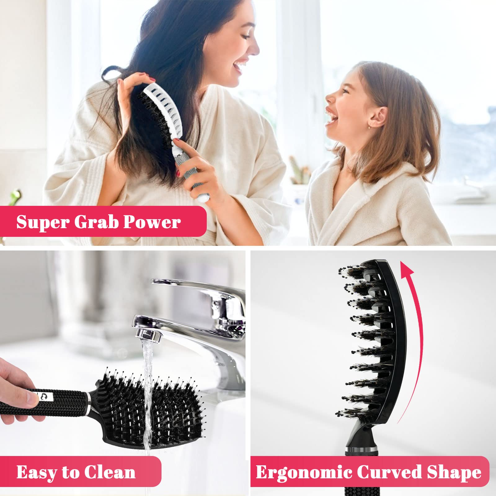Detangler Brush 2 Pack, Hair Brushes For Women, Men