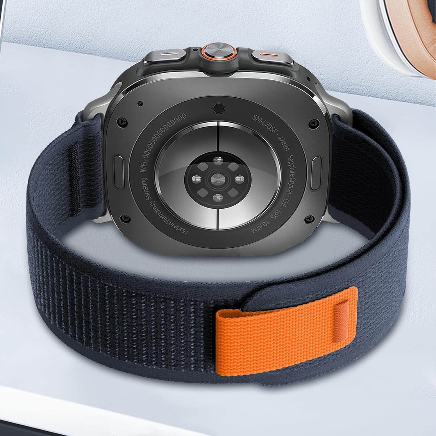 Trail Band for Samsung Galaxy Watch Ultra Bands 47mm Men/Women,Rugged Fabric Nylon Alpine Sport Loop Strap for Samsung Galaxy Watch 7 Ultra Band 47 mm 2024 Breathable Replacement Wristband - Image 4