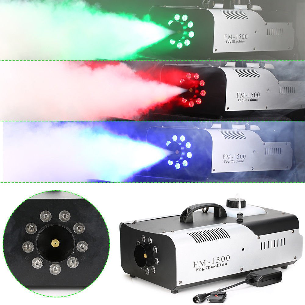 Macchina per il fumo portatile, con telecomando, 1500 W, per Halloween, come regalo di Natale, per matrimoni, teatri, feste, discoteche