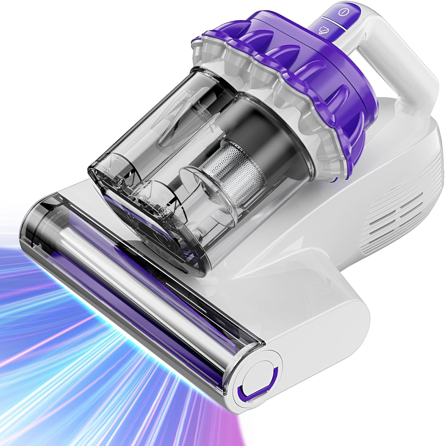 Mattress Vacuum Cleaner, 16Kpa Bed Vacuum Cleaner with 253.7nm UV-C Light, 145°F Heat, HEPA Filter & Ultrasonic, Versatile Handheld Vacuums for Bed, Sofa, Couch, Crib(Corded, 600W) White