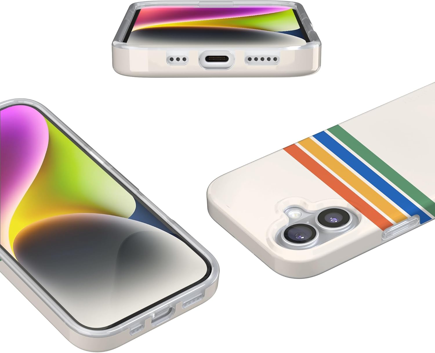 Casely iPhone 17 Case | Totally Groovy | Rainbow Stripes Color Block | Compatible with MagSafe | Classic Ultra Slim Design