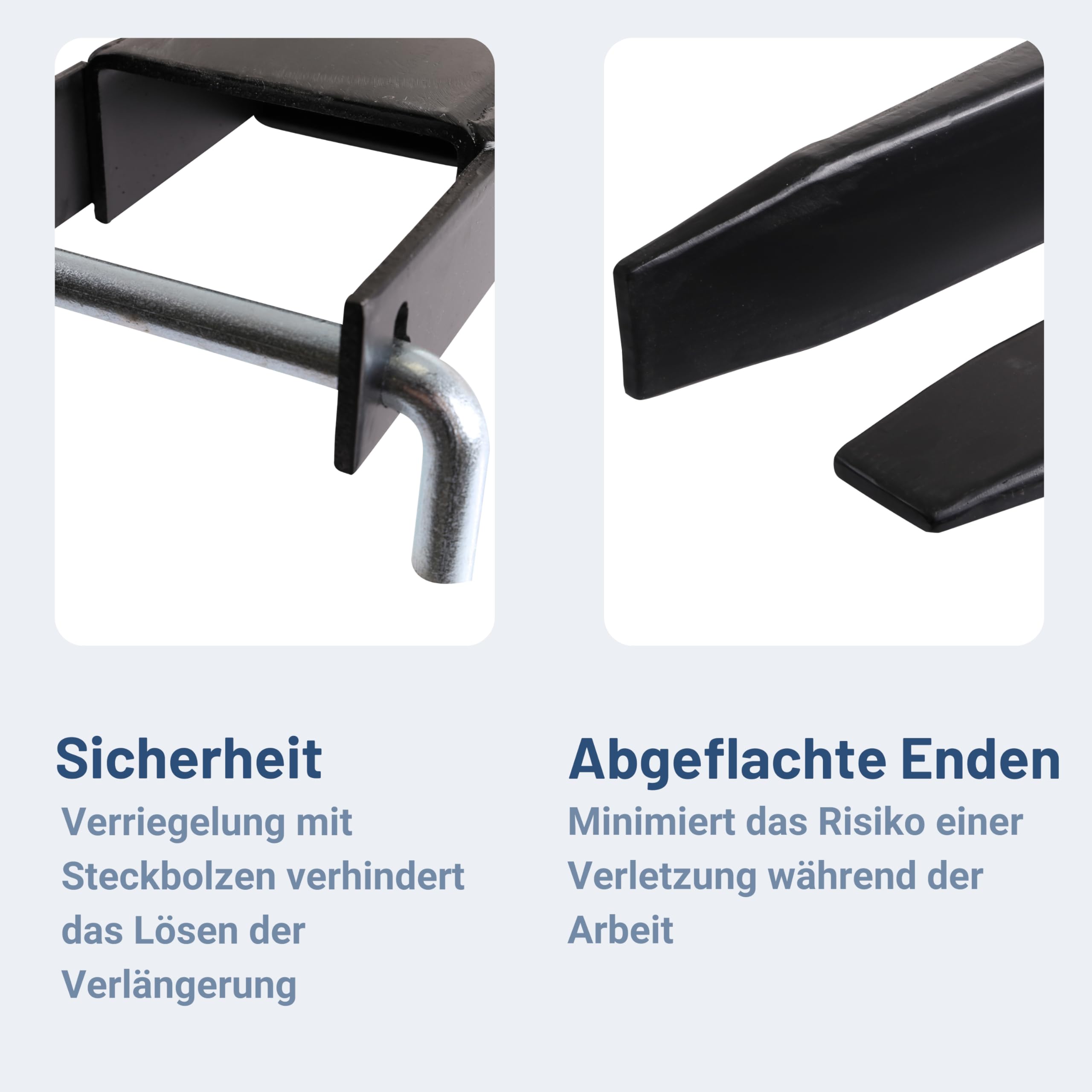 Pallit 2,0m Gabelverlängerung geschlossen 2000mm Länge 160 x 55 mm Innenmaß Extend Gabelverlängerung Stapler Zubehör aus Stahl Paar Zinkenverlängerung Lange Gabel
