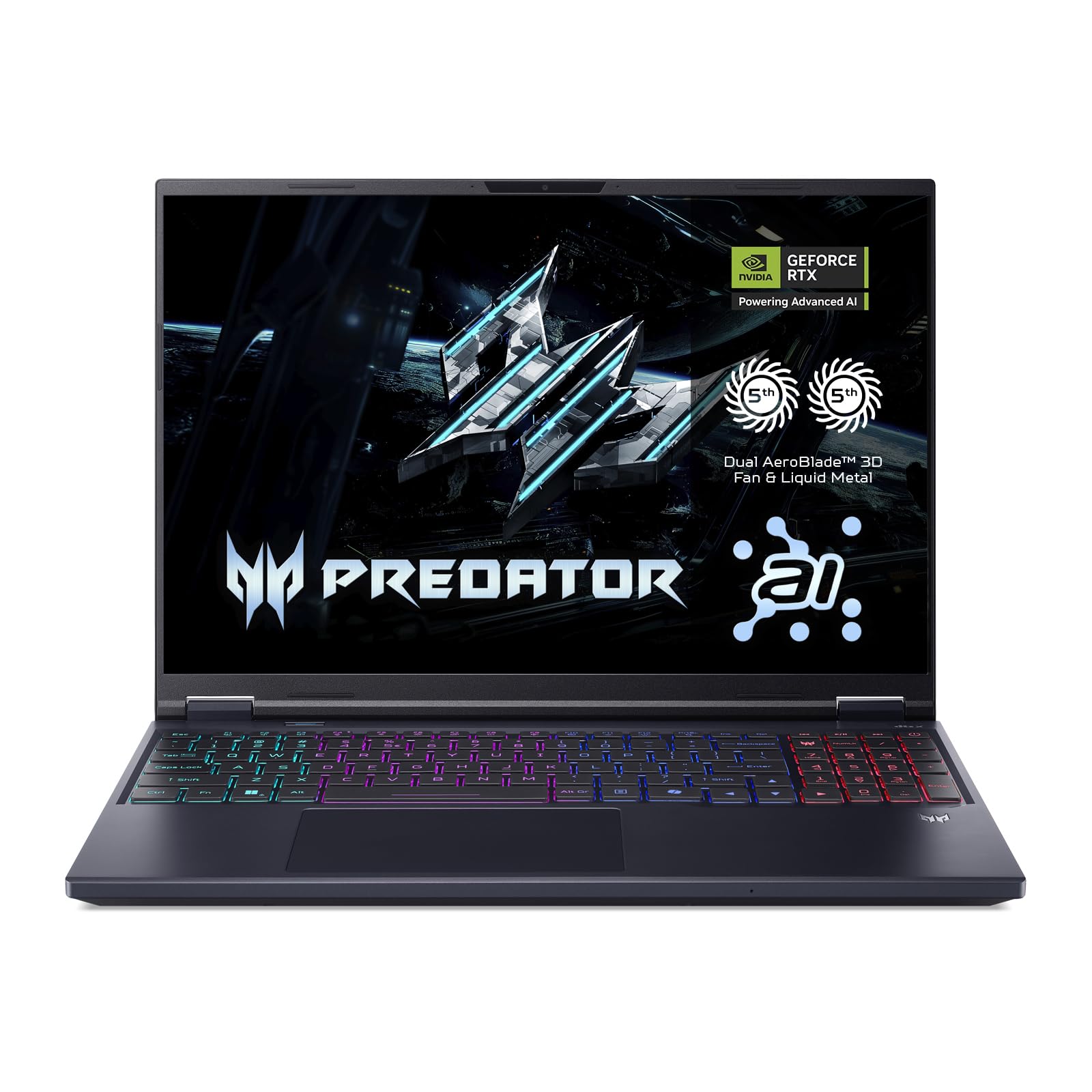 ACER Predator Helios Neo 18 AI PHN18-72, Ordenador Portátil Gaming 18", WQXGA IPS (Intel Core Ultra 9-275HX, 32 GB RAM, 1 TB SSD, GeForce RTX 5070, Sin Sistema Operativo), Negro, QWERTY Español