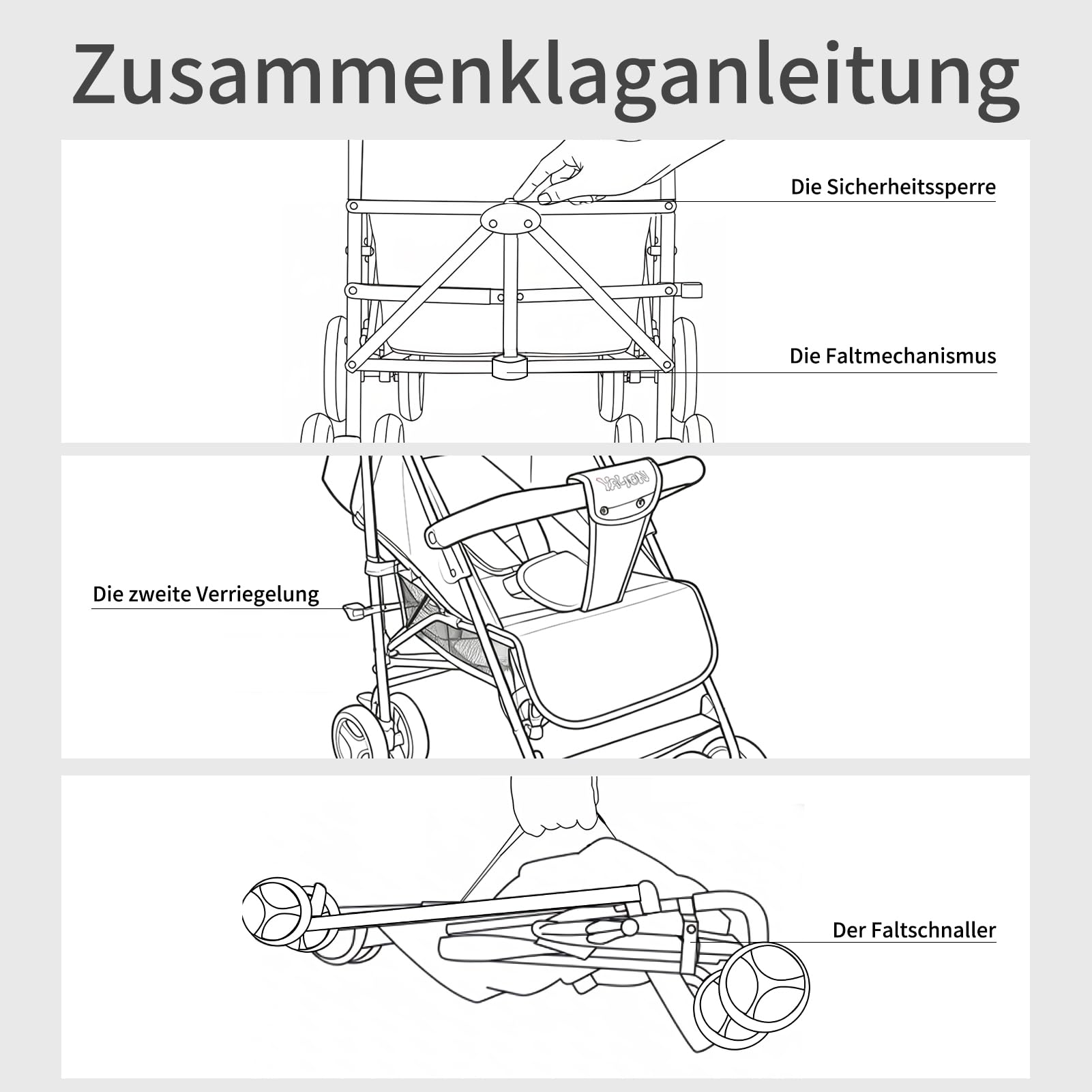 YALION Kinderwagen Buggy Reisebuggy Klein Zusammenklappbar- 5 Liegepositionen, Beinwärmer, Einkaufskorb, Sonnenverdeck, 360° Räder, Kinderbuggy bis 15KG-Purple