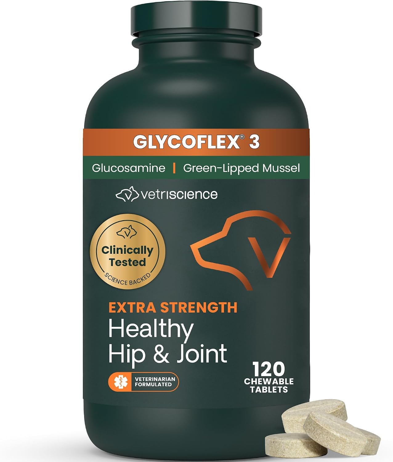 GlycoFlex Joint Support Chewable Tablets for Dogs Chicken Flavor 120 Count