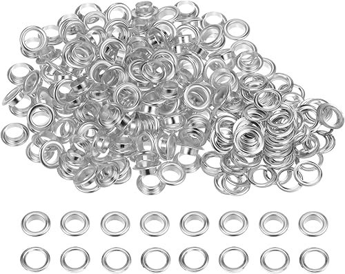 Miniatura 13 de HARFINGTON Juego de 200 ojales redondos de color de 0.394 pulgadas, ojales metálicos con arandelas para álbumes de recortes, zapatos, ropa, lona