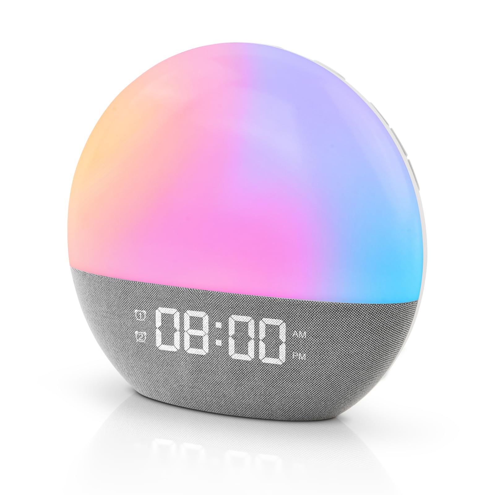 Despertador amanecer,Sunrise Alarm Clock,Despertador Luz Natural,Despertador Luz,Wake Up Light,10 Luces de Colores,24 Sonidos Naturales,Simulación de Amanecer y Atardece,Para Niños,Adultos