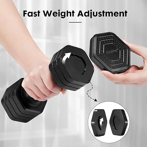 Miniatura 6 de Adjustable Dumbbell Set, 4 in 1 Free Weights Dumbbells Set for Women, Weights for Women at Home, 2lb 3lb 4lb 5lb with TPU Soft Rubber Handle for