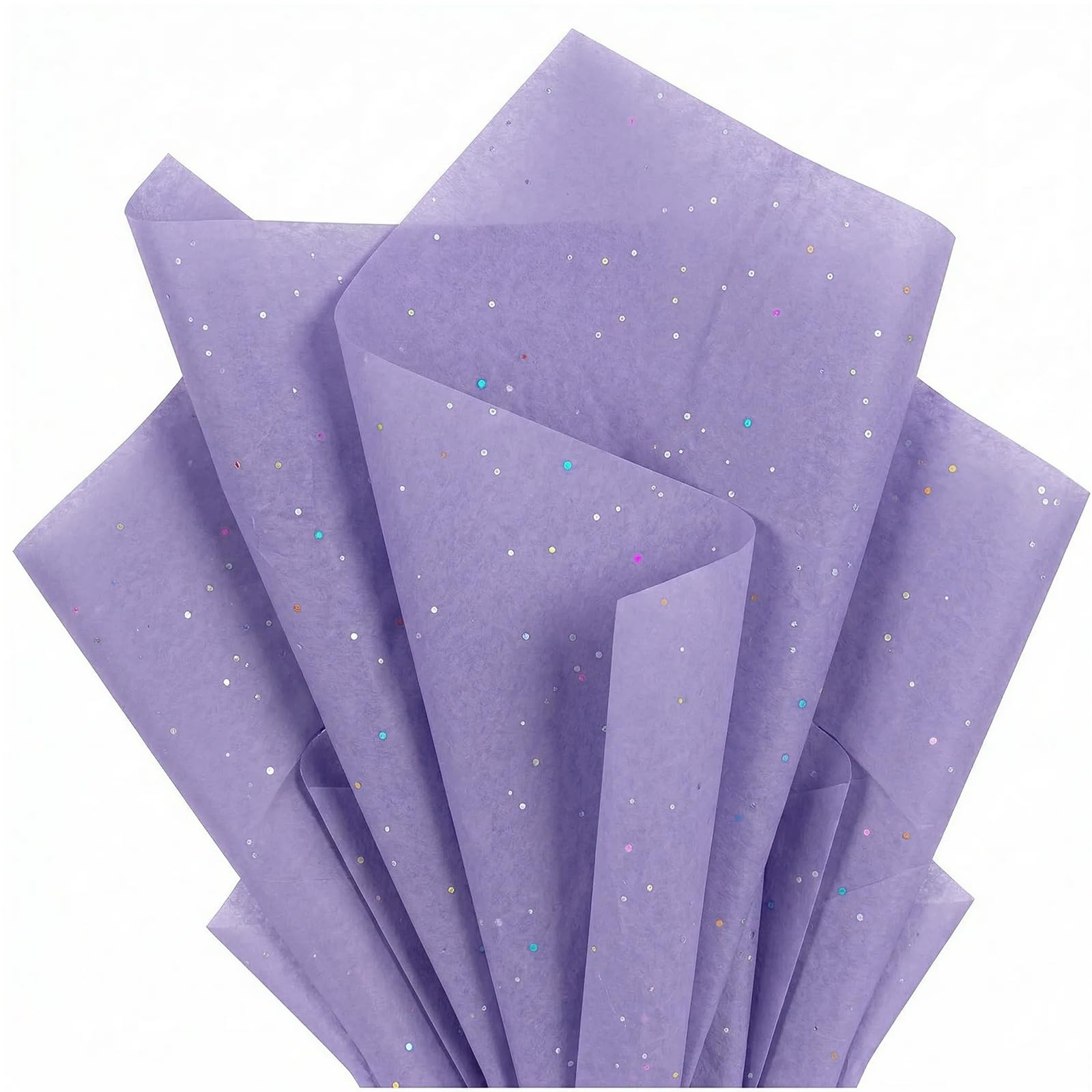 Purple Glitter Tissue Paper for Gift Bags 36 Sheets 14x20 Inch - Recyclable Wrapping Paper for Weddings, Birthdays, Party &amp; Festival Decorations DIY Craft Supplies