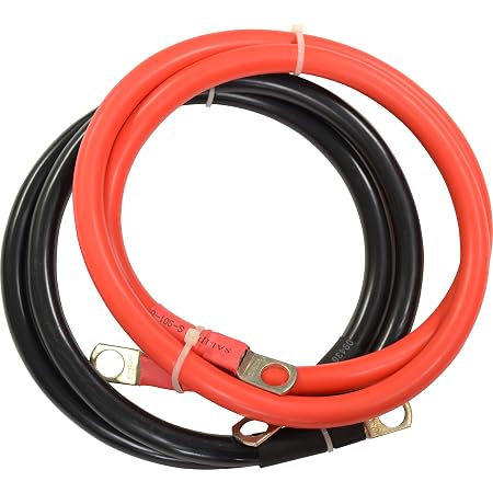 WindyNation 2 AWG Inverter Cable Kit – 3ft Red + 3ft Black Power Wires With Lugs For RV, Solar, Marine - View #4