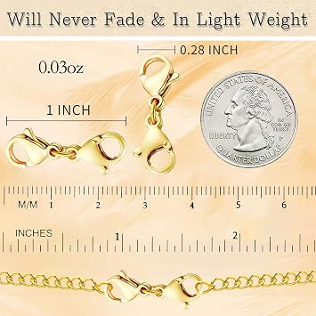 10 Pack Double Lobster Clasp Necklace Clasp Classic Double End Design Necklace Clasps and Closures, Necklace Extender Double Claw Connector Suitable for Jewelry Chain
