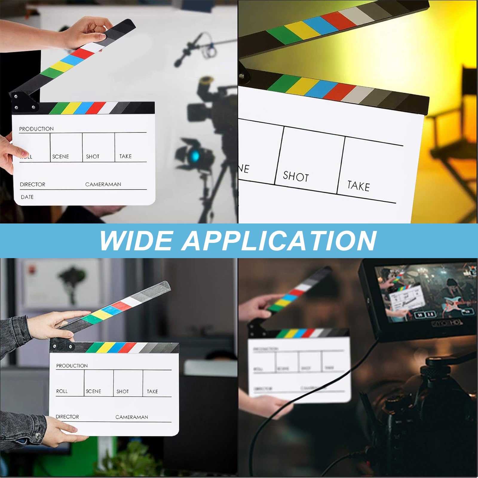 Ciak Cinematografico,Cinematografico di Film Clapper,30x25cm Acrilico Film Clapperboard,Regali per Cinefili,Cinema Gadget,Accessori Regista,Cinematografico per Programmi TV,Vlog