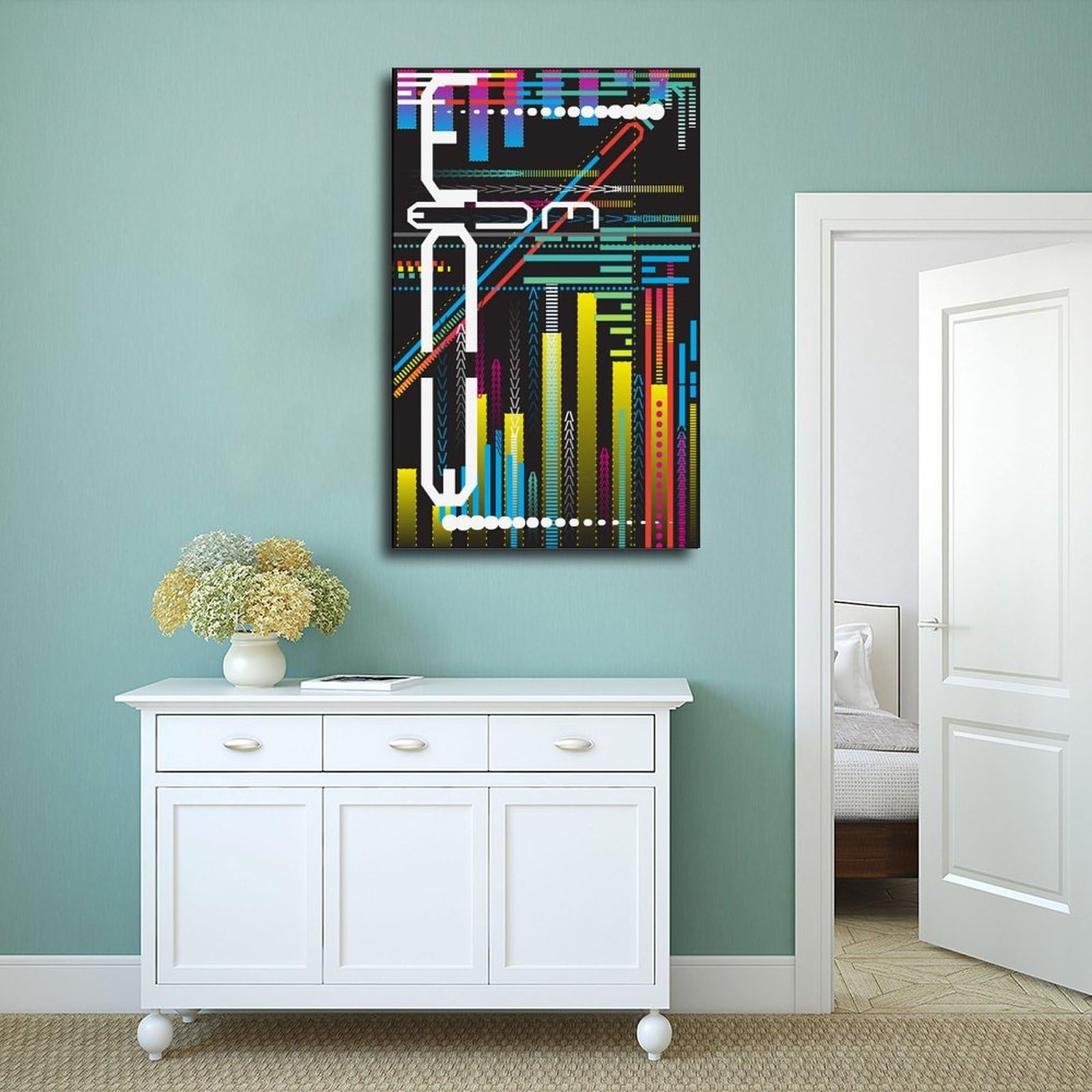 EDM - Poster su tela con musica elettronica di alta qualità, decorazione per camera da letto, ufficio, camera da letto, regalo, 40 x 60 cm